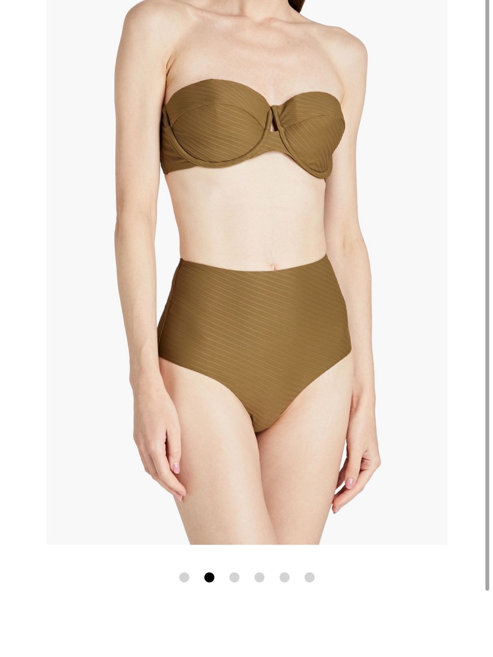 Zimmermann Olive Green Strapless High-Waist Bikini top